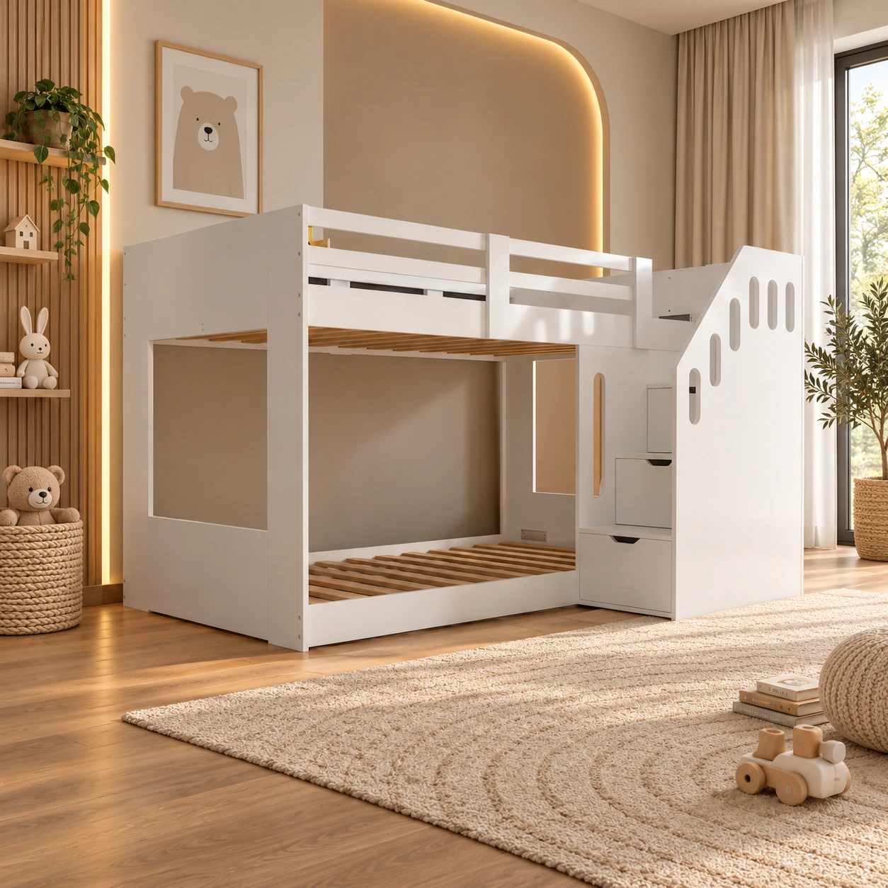 Bunk Bed with Staircase Storage - Image 1