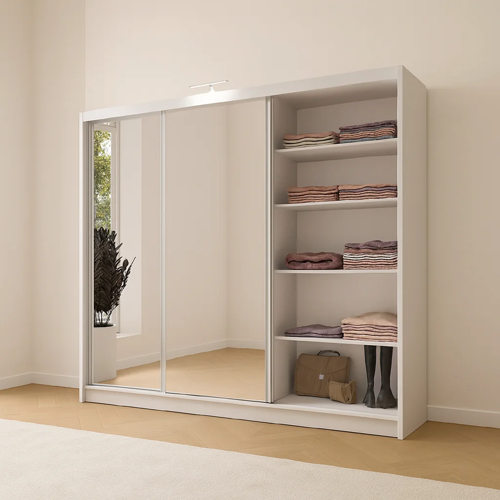 Paris Lux Sliding Mirror Door Wardrobe – 250 cm - Image 1