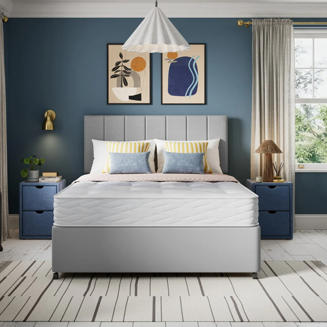 Divan Bed with Memory Orthopaedic Mattress and Headboard