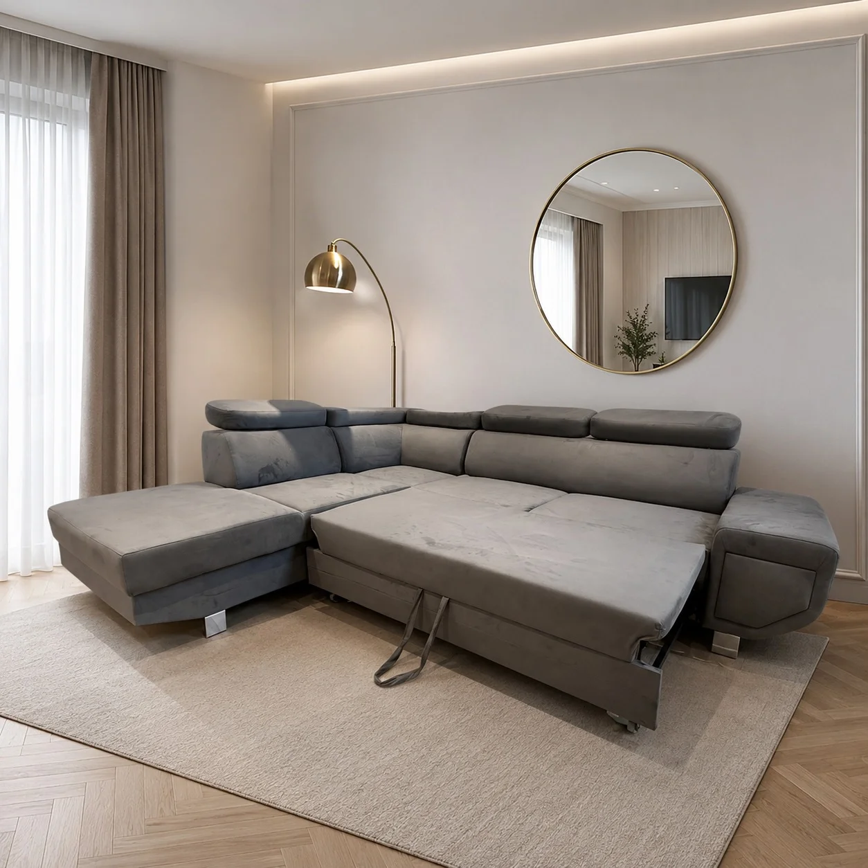 Arctic Storage Corner Sofa Bed – Tender Sleep Furniture - Image 1