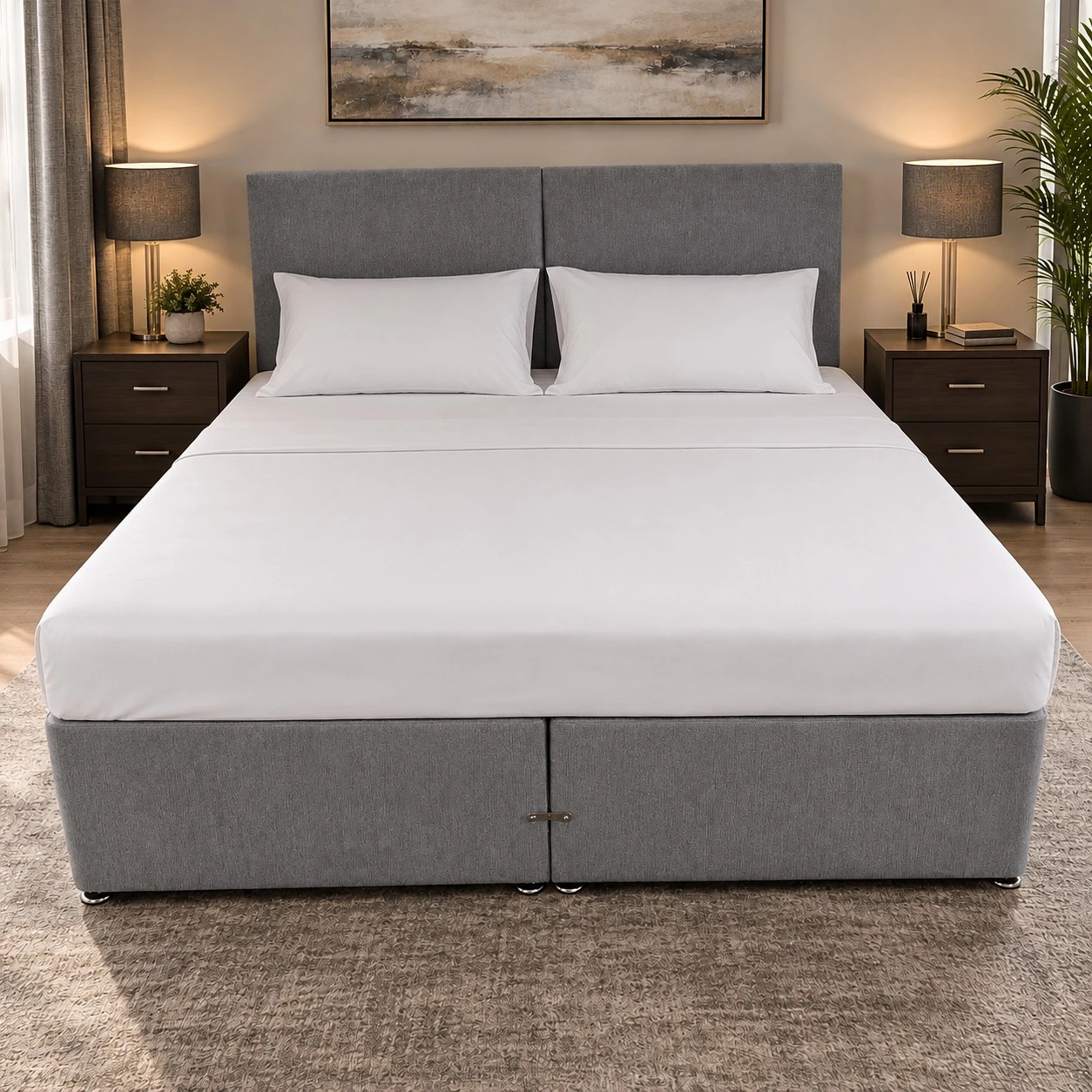 Zip Link Divan Bed With Choice of Mattress – Headboard & Storage - Image 1