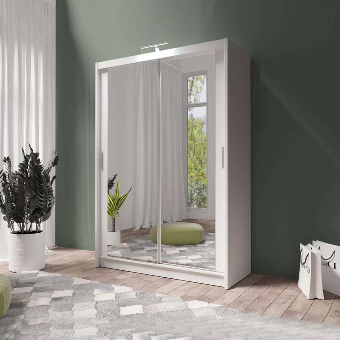 Berlin Sliding Mirror Wardrobe 150cm Wide