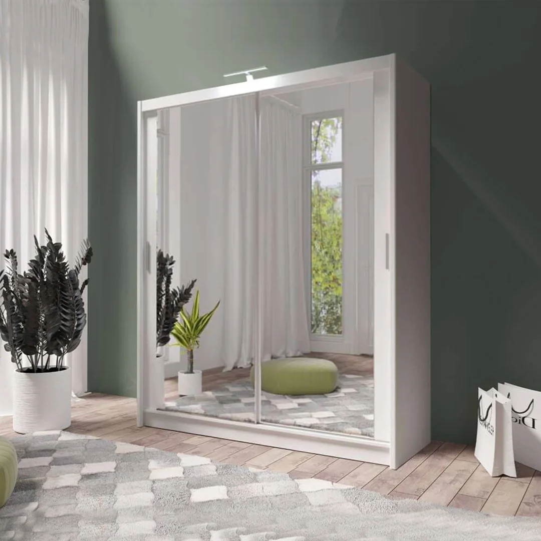 Sliding Mirror Wardrobe Berlin 180cm Wide