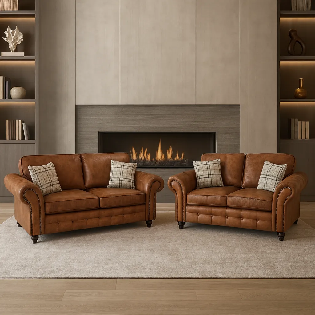 Oakland Leather Suite – Single, 2 Seater & 3 Seater | Tender Sleep - Image 1