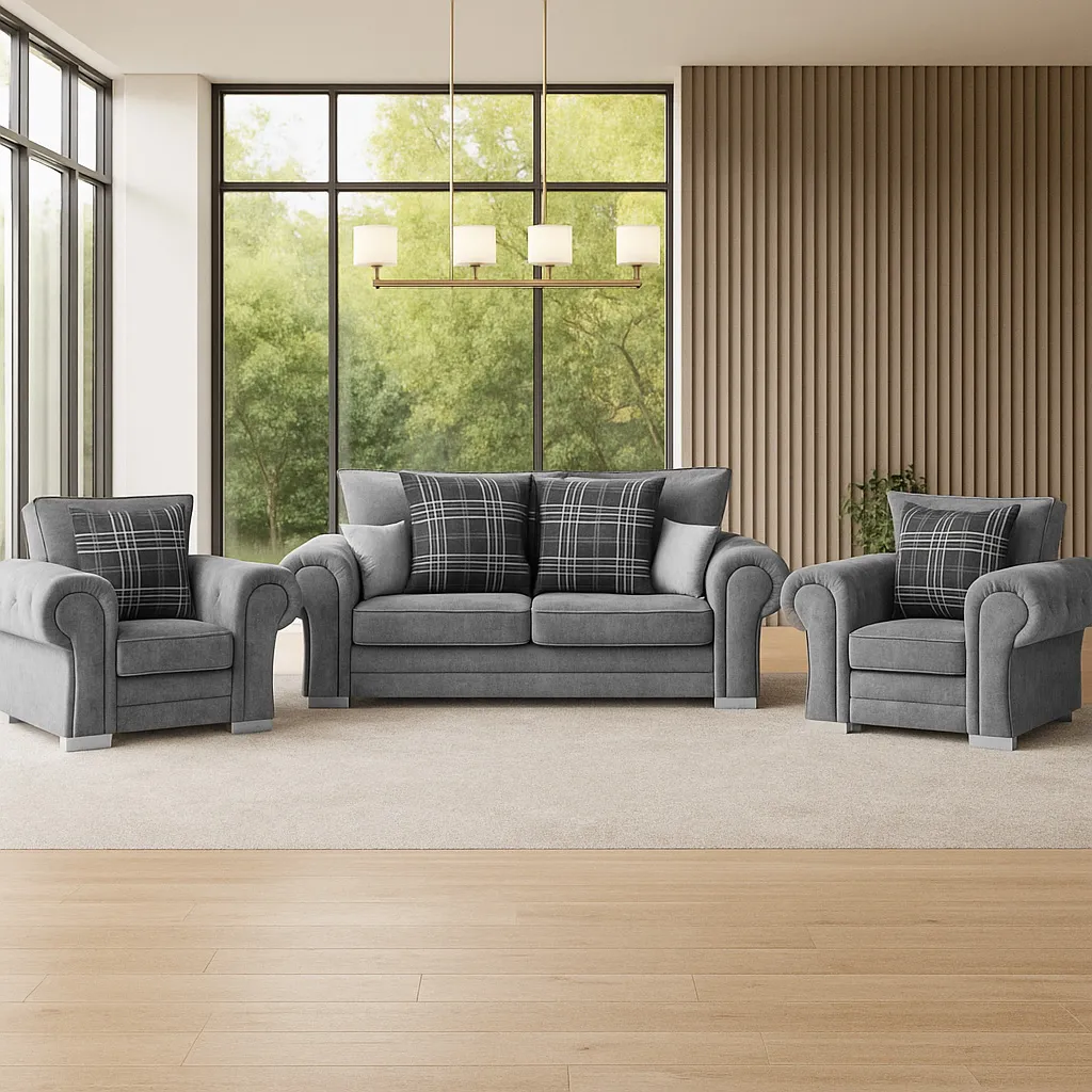 Verona Corner - 3+2 Seater Sofa Set – Grey - Image 1