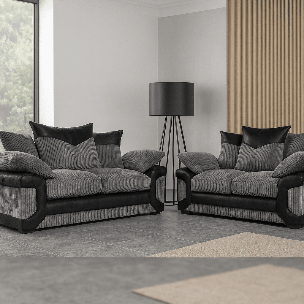 Dino 3 and 2 Seater Fabric Sofa Set - Image 1
