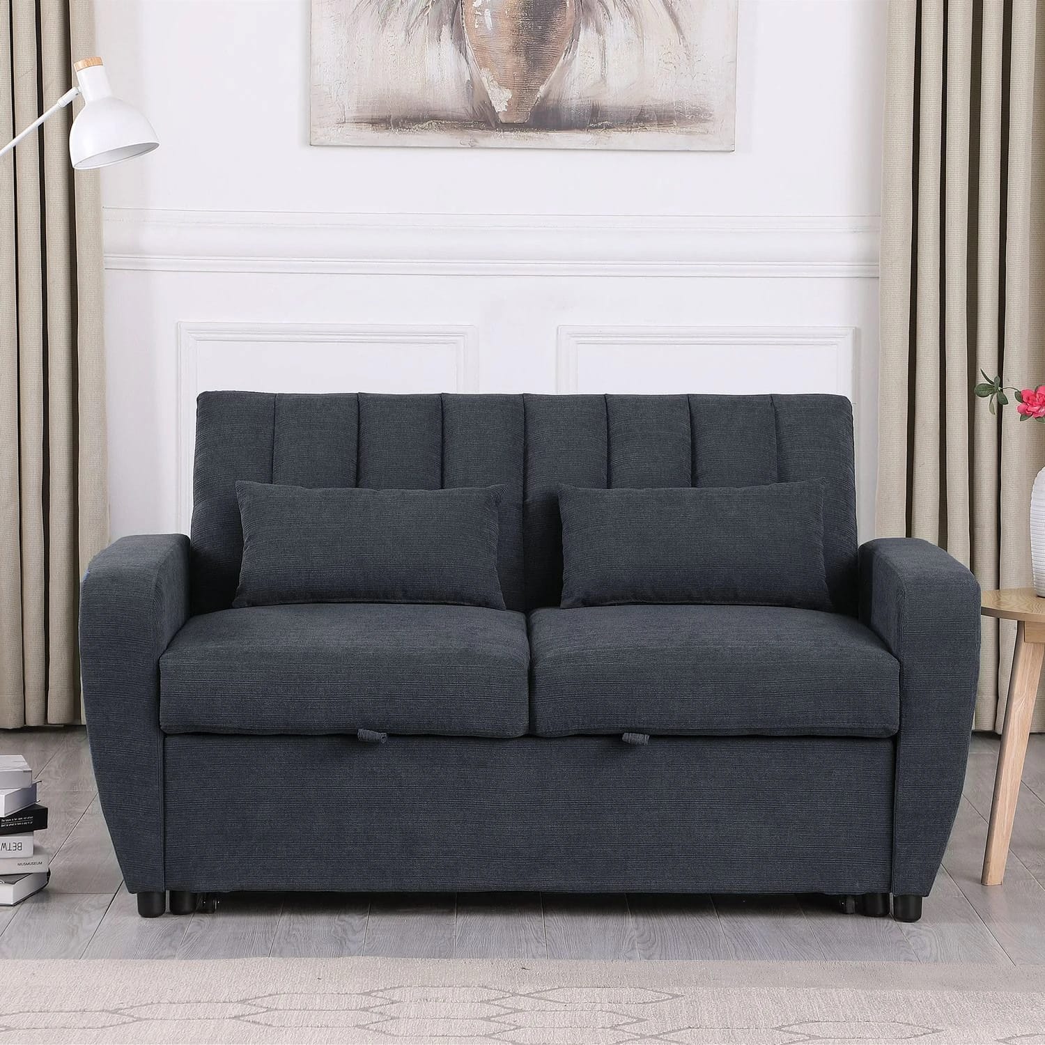 IBSON 2 Seater Fabric Sofa Bed - Image 1