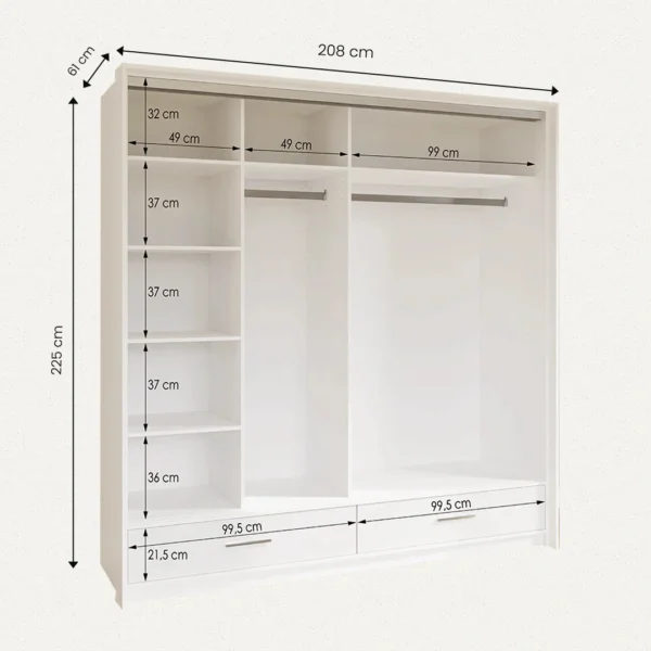 Marsylia 208 wardrobe dimensions